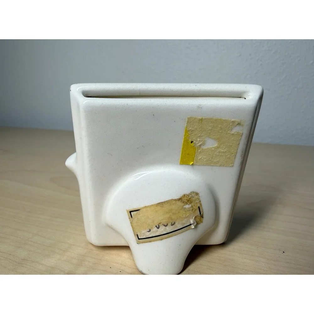 Vintage Ceramic Mini‎ Picture Frame Pink Hippo Kitch Nursery Decor 2.75